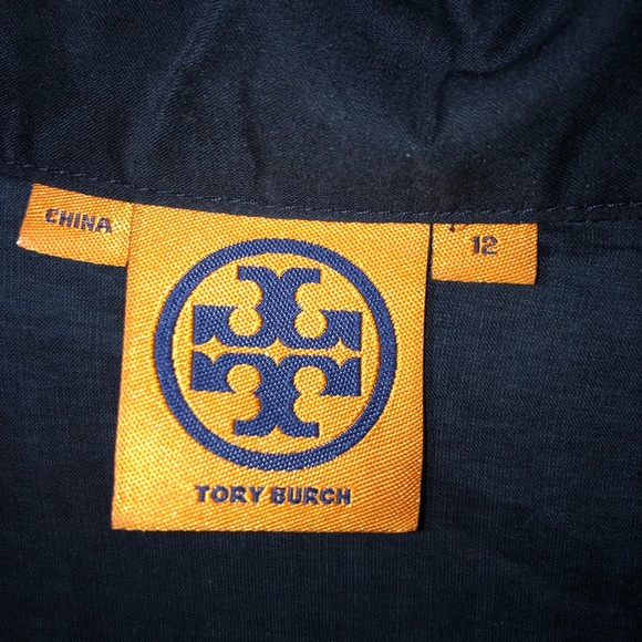 TORY BURCH dark blue blouse. - Picture 2 of 6